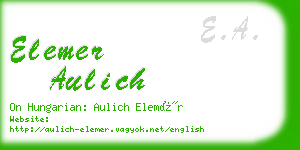 elemer aulich business card